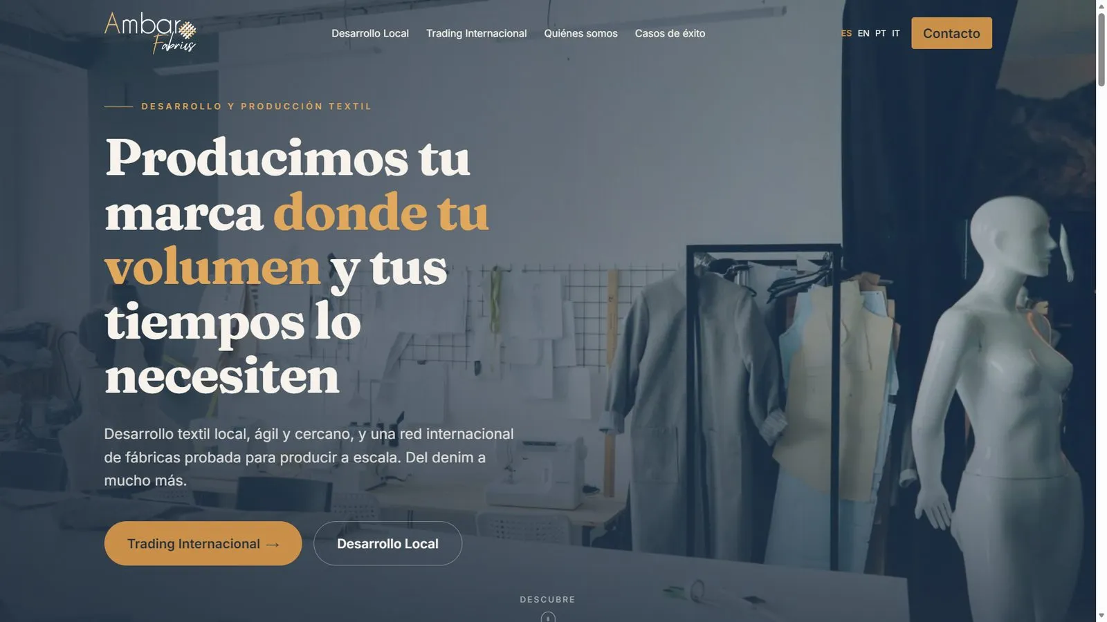 Ámbar Fabrics — Corporate website