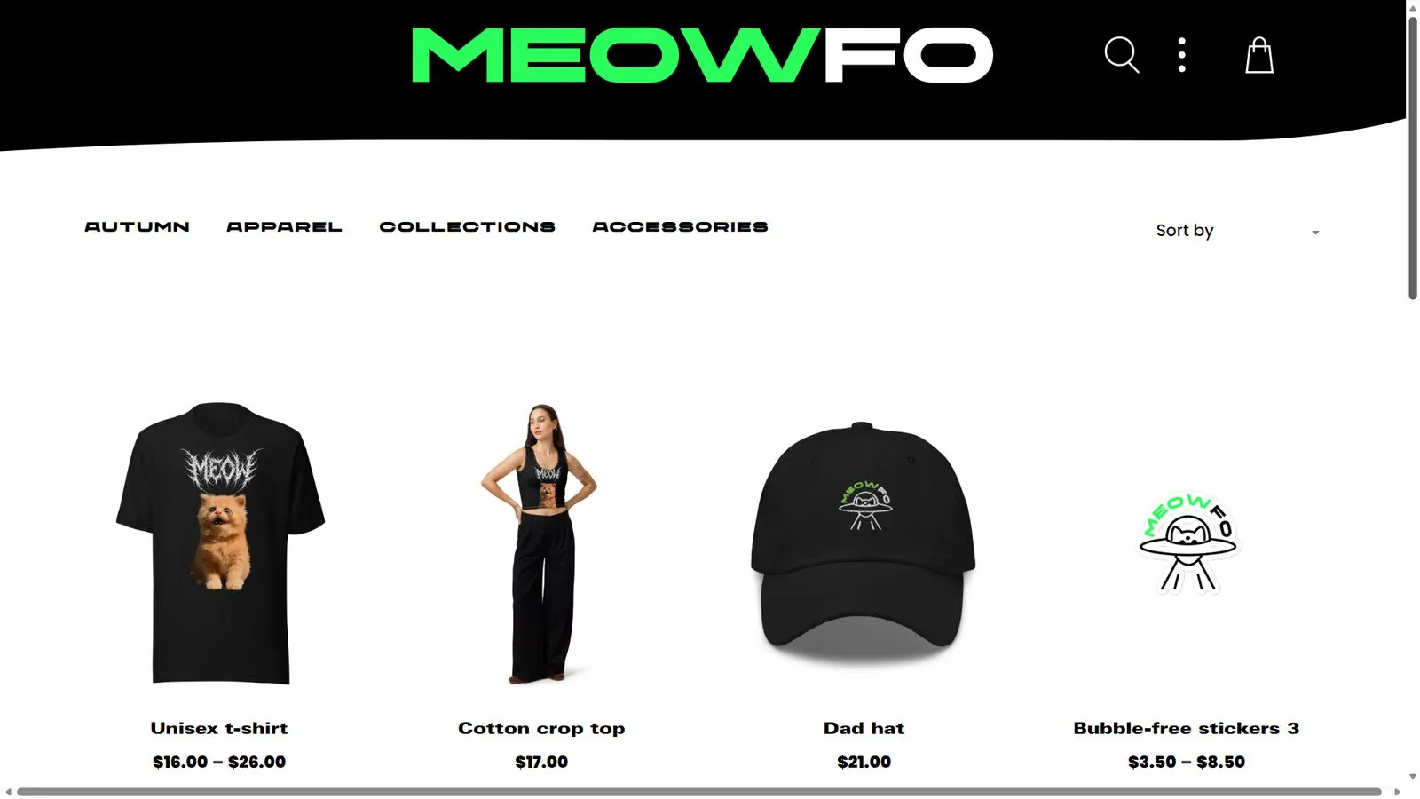 Meowfo — Online store