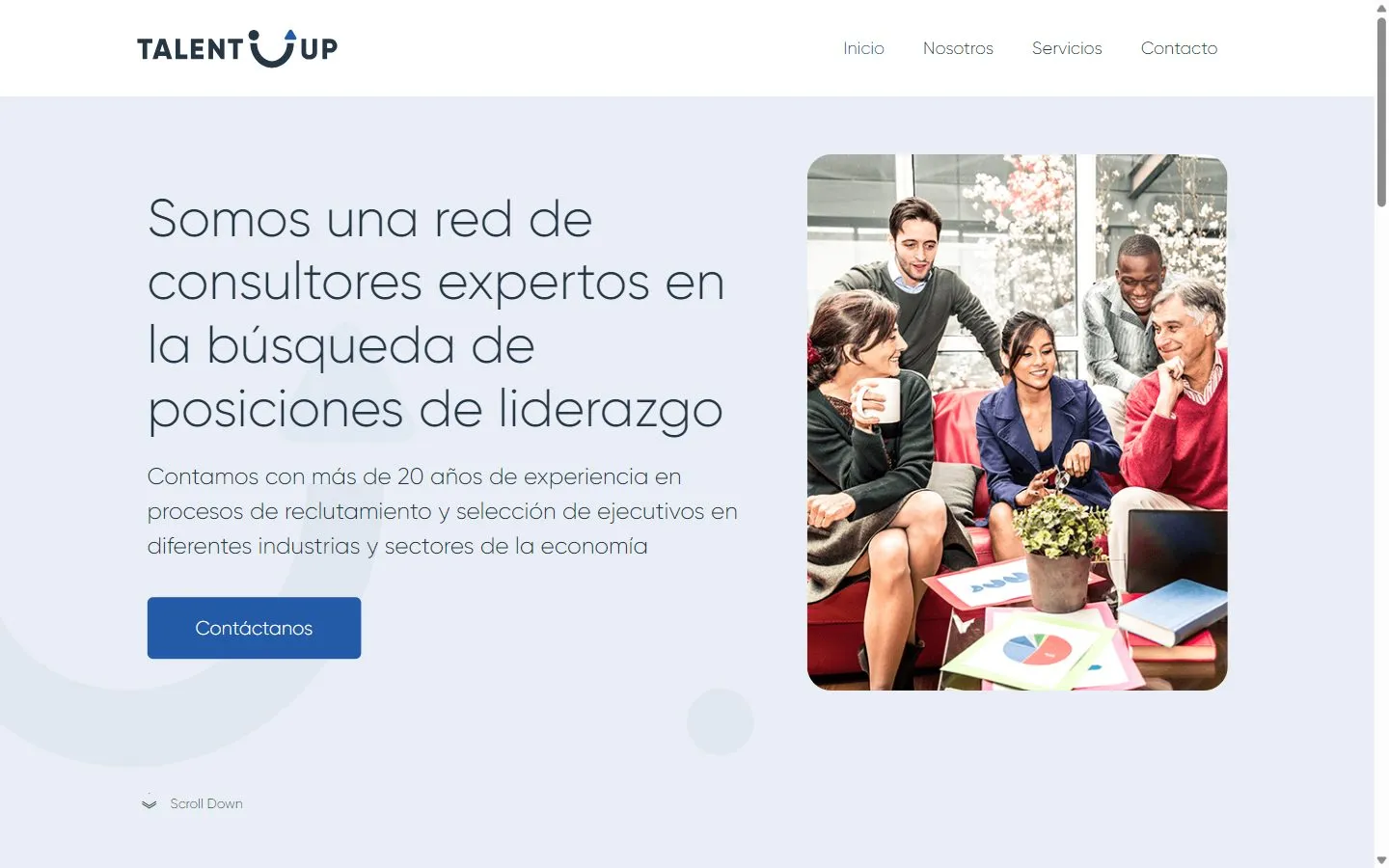 Talent-Up website, headhunting consultancy network in Colombia